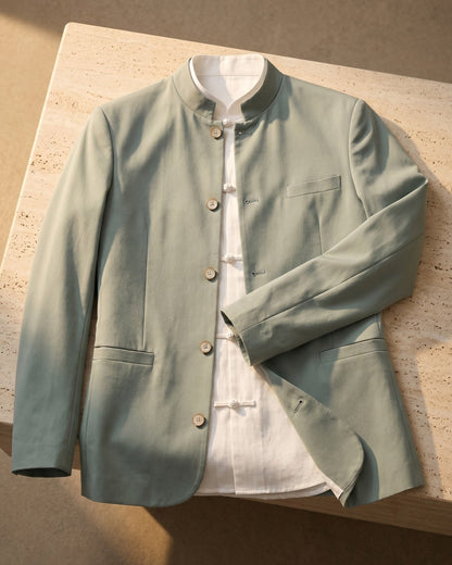 Mandarin Collar Waistcoat For Men