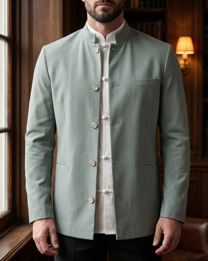 Mandarin Collar Waistcoat For Men