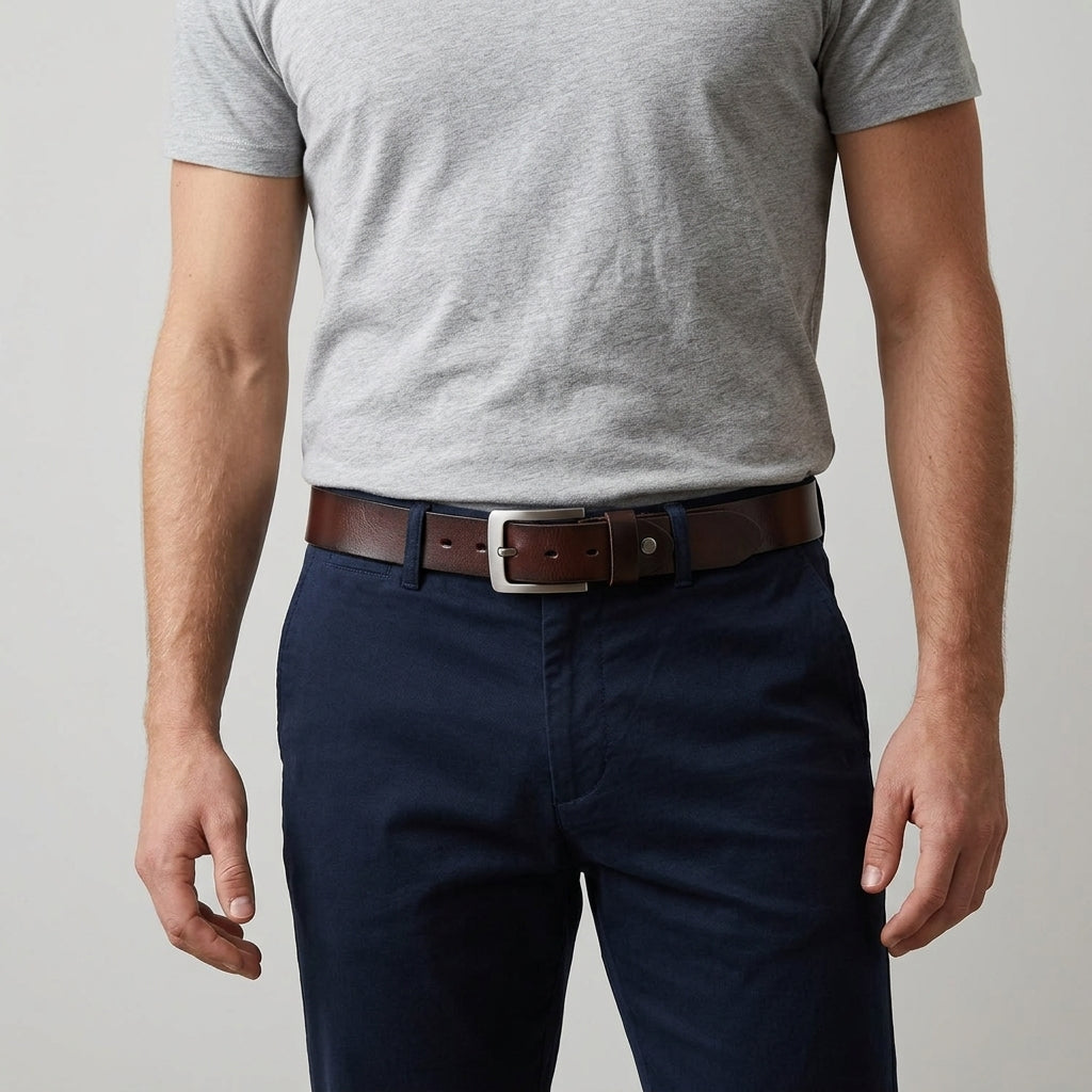 Classic Leather Pin Buckle Belt For Men