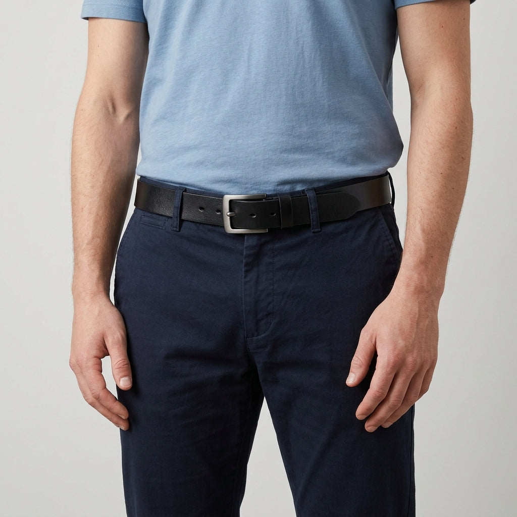Classic Leather Pin Buckle Belt For Men