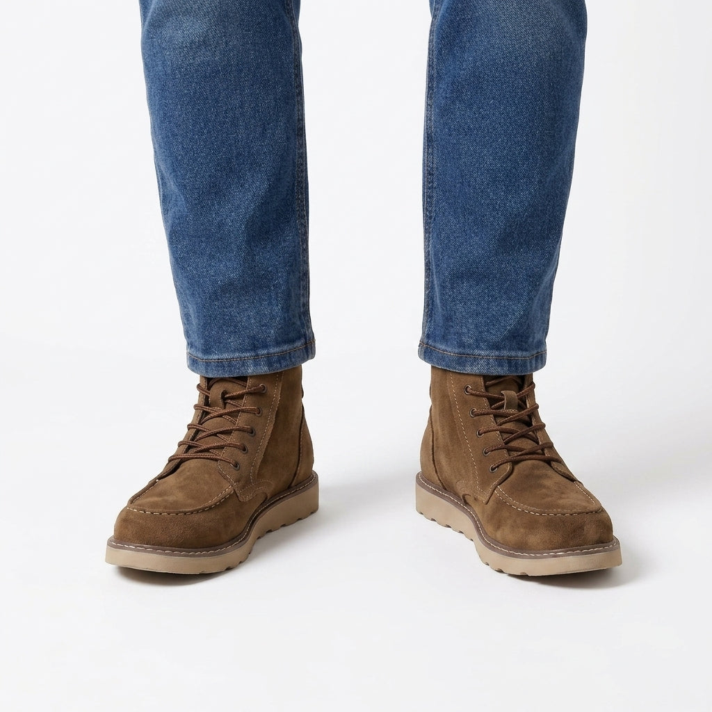 Suede Moc Toe Casual Boots For Men