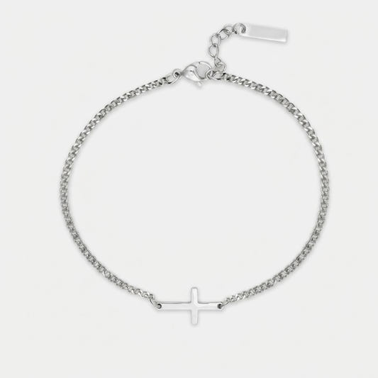Stainless Steel Cross Chain Bracelet For Men