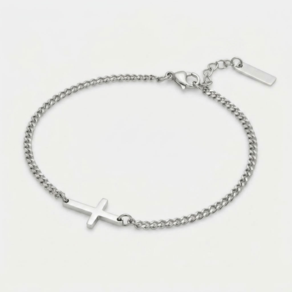 Stainless Steel Cross Chain Bracelet For Men