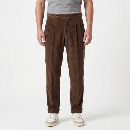 Pleated Corduroy Trousers For Men