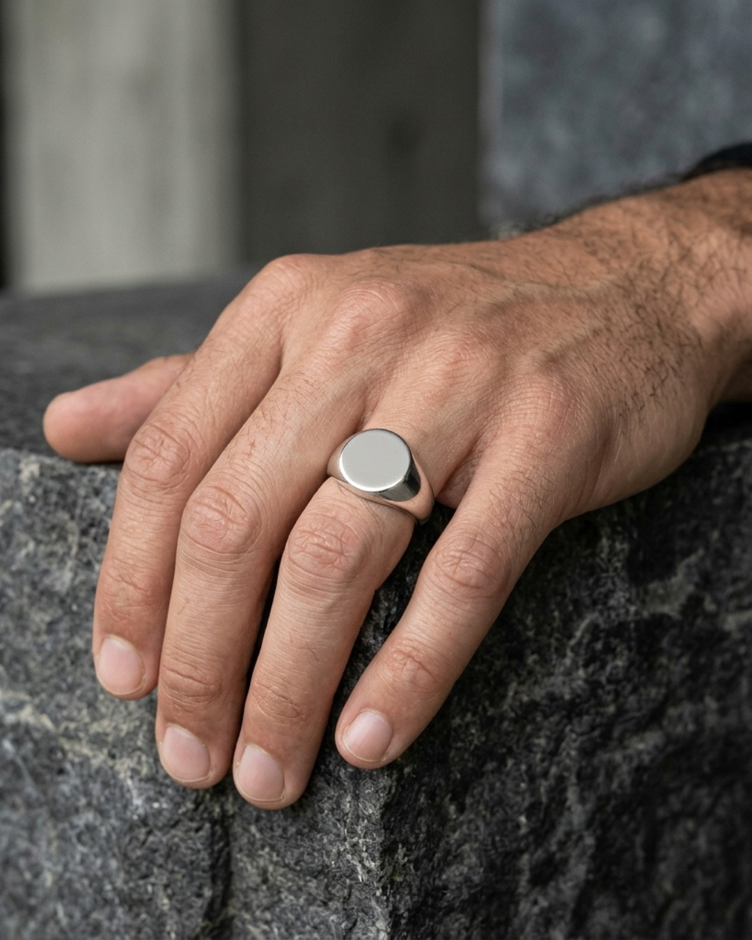 Round Signet Ring For Men