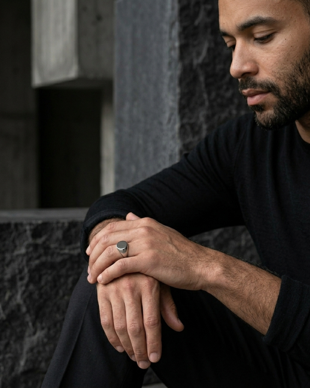 Round Signet Ring For Men