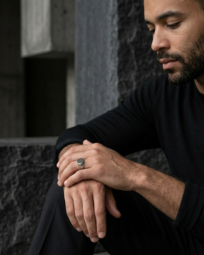 Round Signet Ring For Men