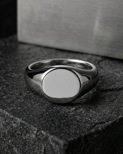 Round Signet Ring For Men