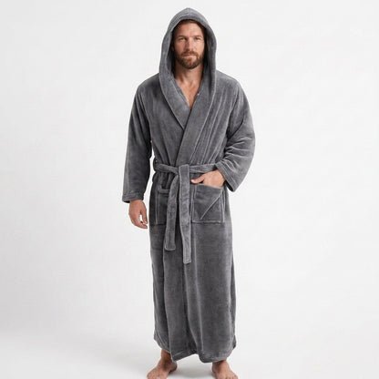 Long Hooded Dressing Gown For Men