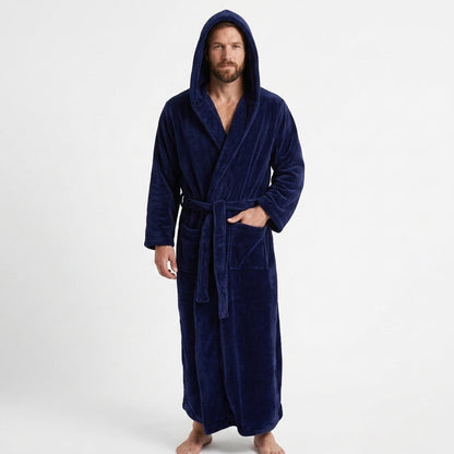 Long Hooded Dressing Gown For Men