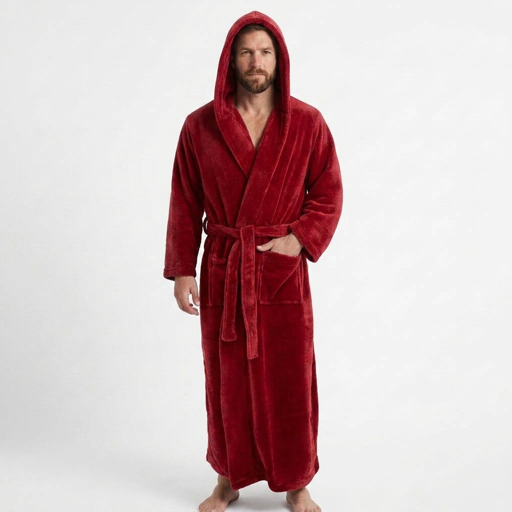 Long Hooded Dressing Gown For Men