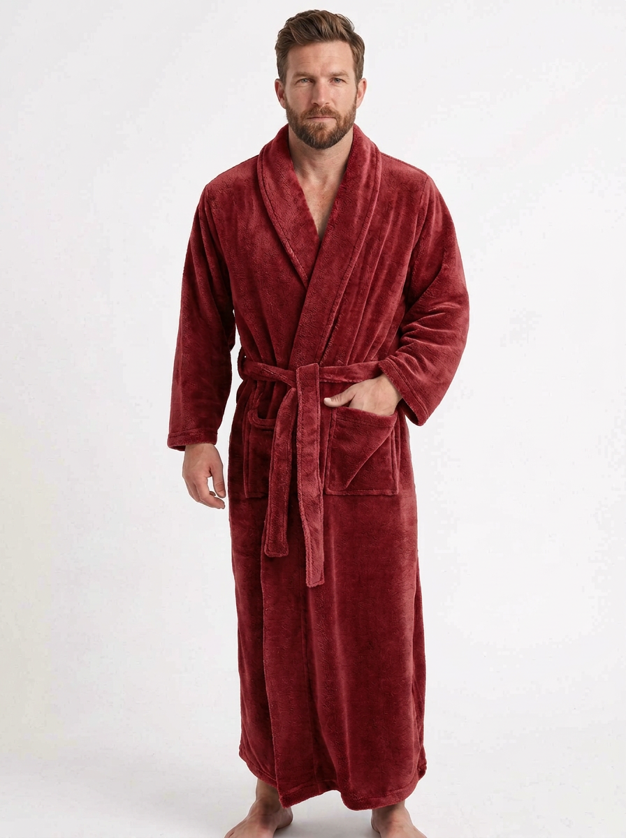 Long Hooded Dressing Gown For Men