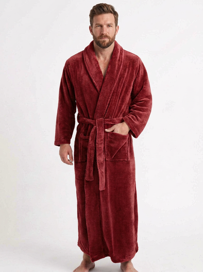 Long Hooded Dressing Gown For Men