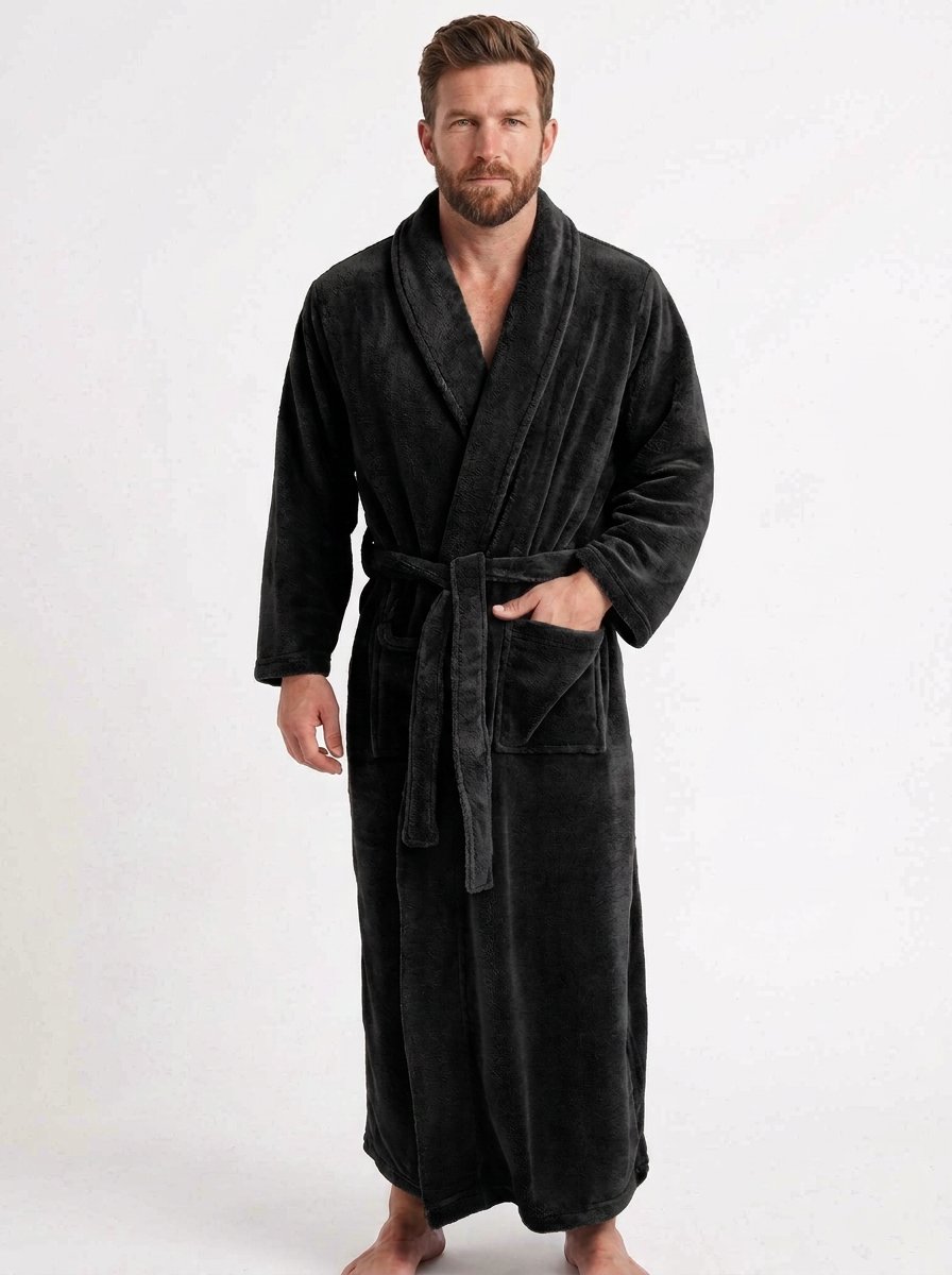 Long Hooded Dressing Gown For Men