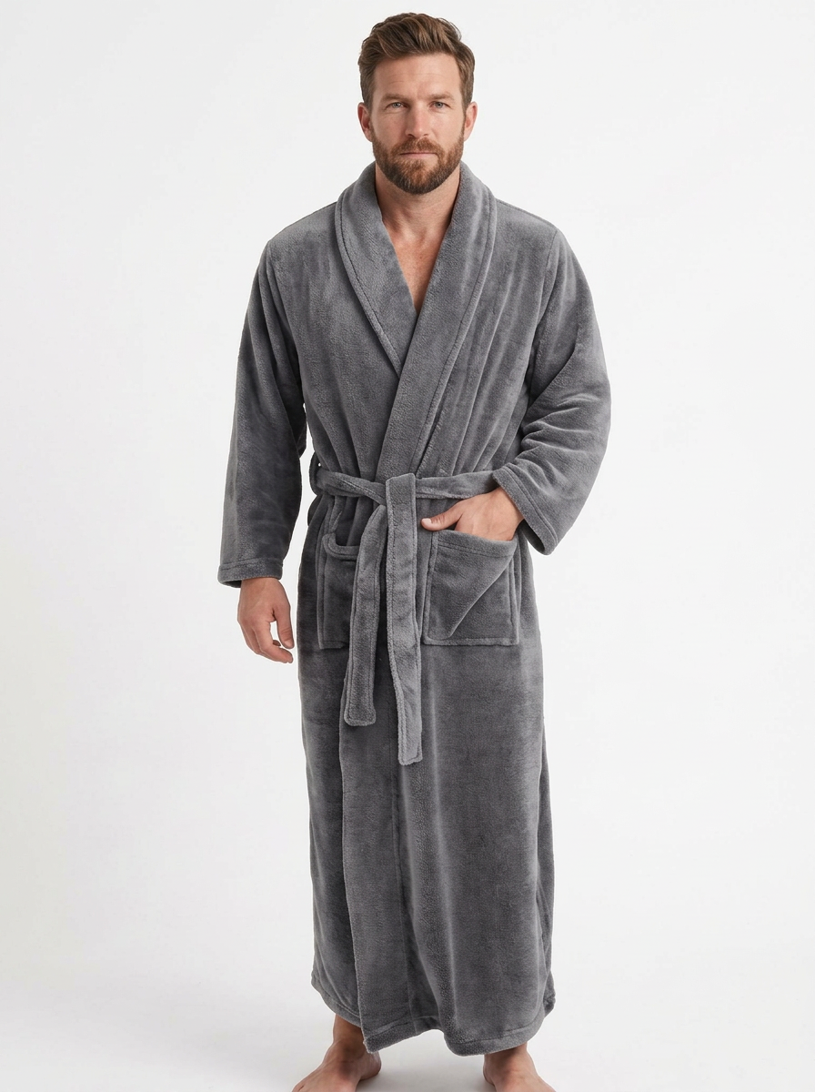 Long Hooded Dressing Gown For Men