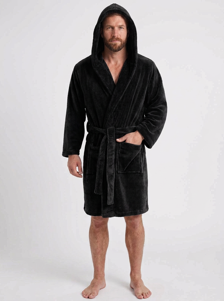 Long Hooded Dressing Gown For Men