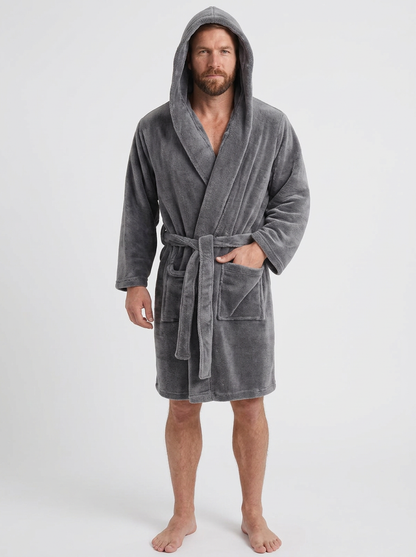 Long Hooded Dressing Gown For Men