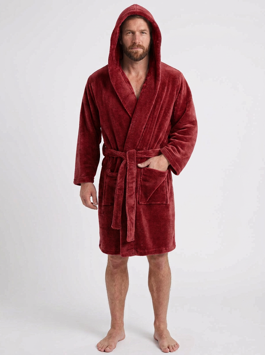 Long Hooded Dressing Gown For Men
