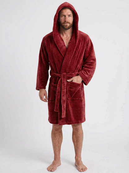 Long Hooded Dressing Gown For Men