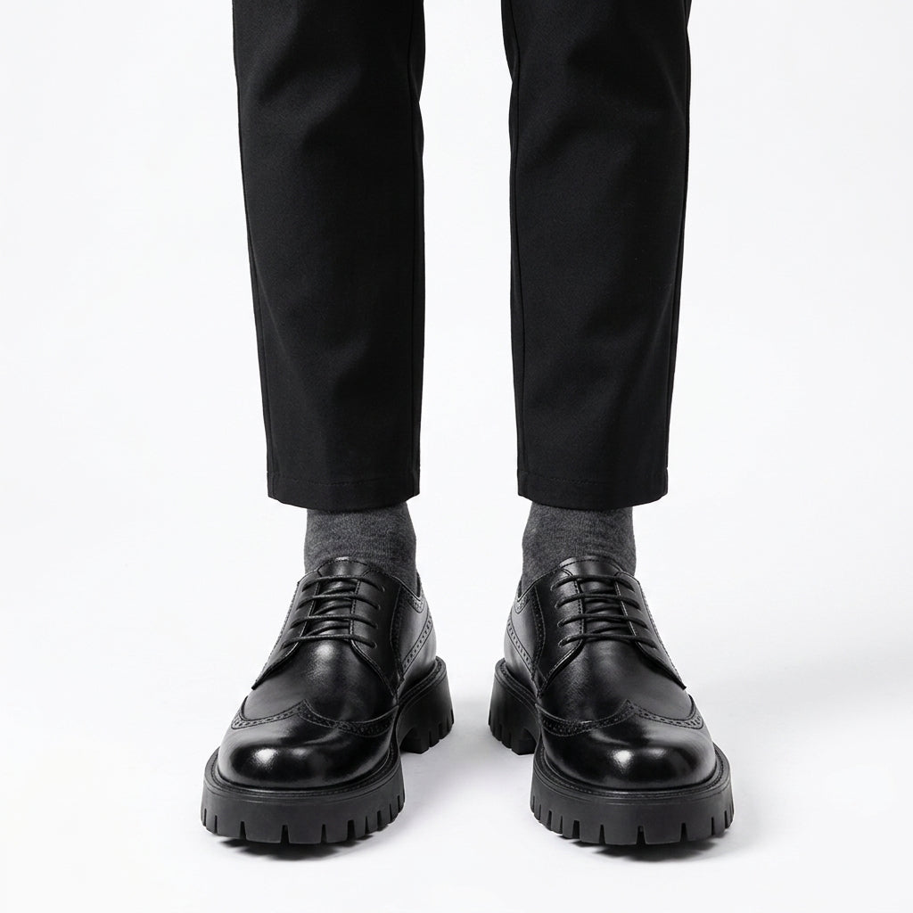 Brogue Oxford Shoes With Chunky Sole For Men
