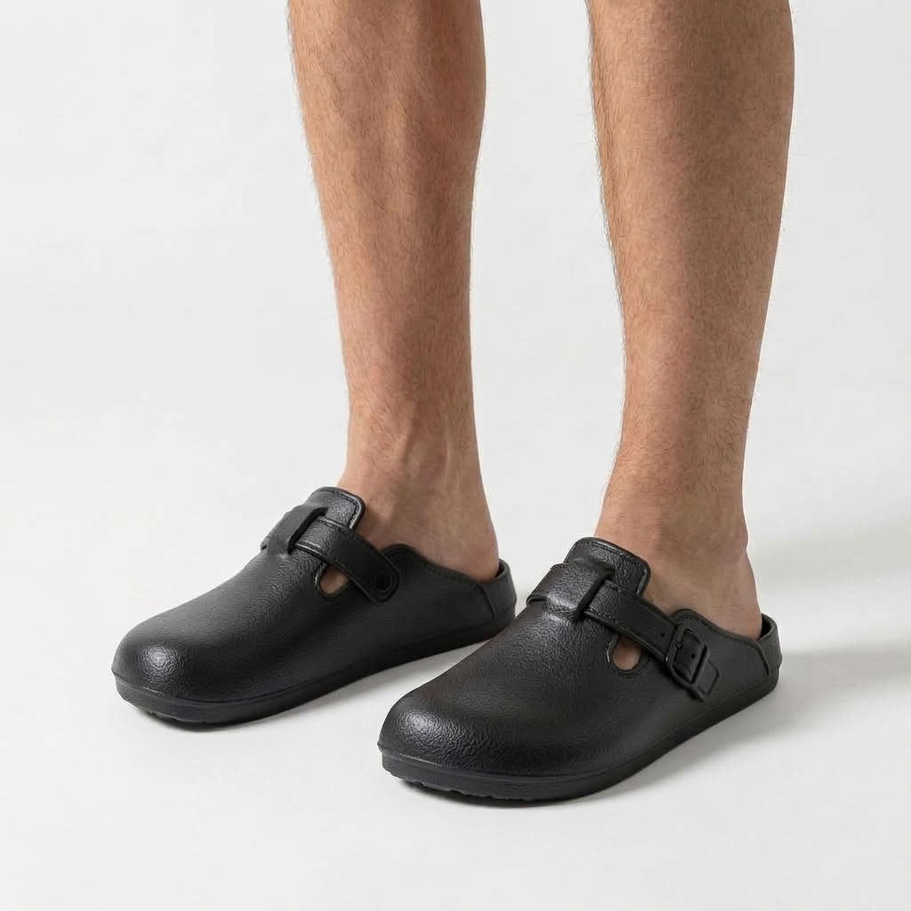 Waterproof Buckle Slip-On Clogs For Men