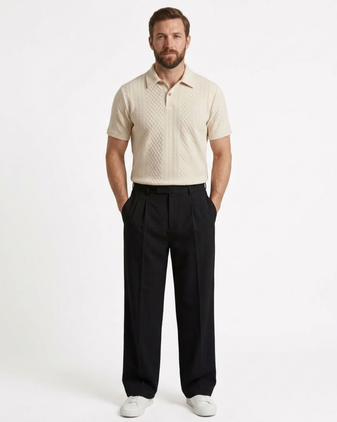 Relaxed Wide-Leg Trousers For Men