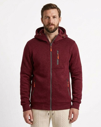 Fleece-Lined Hooded Sweatshirt For Men