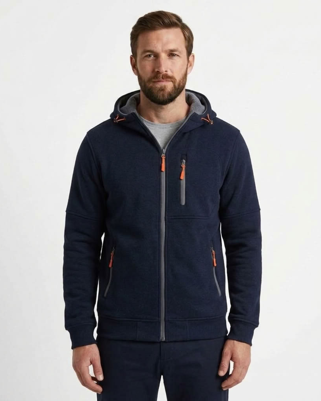 Fleece-Lined Hooded Sweatshirt For Men
