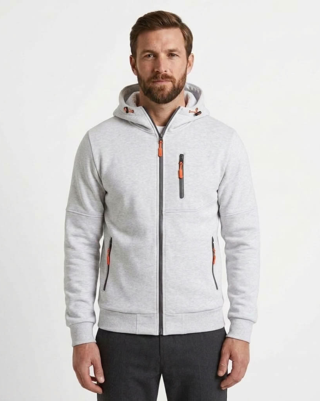 Fleece-Lined Hooded Sweatshirt For Men