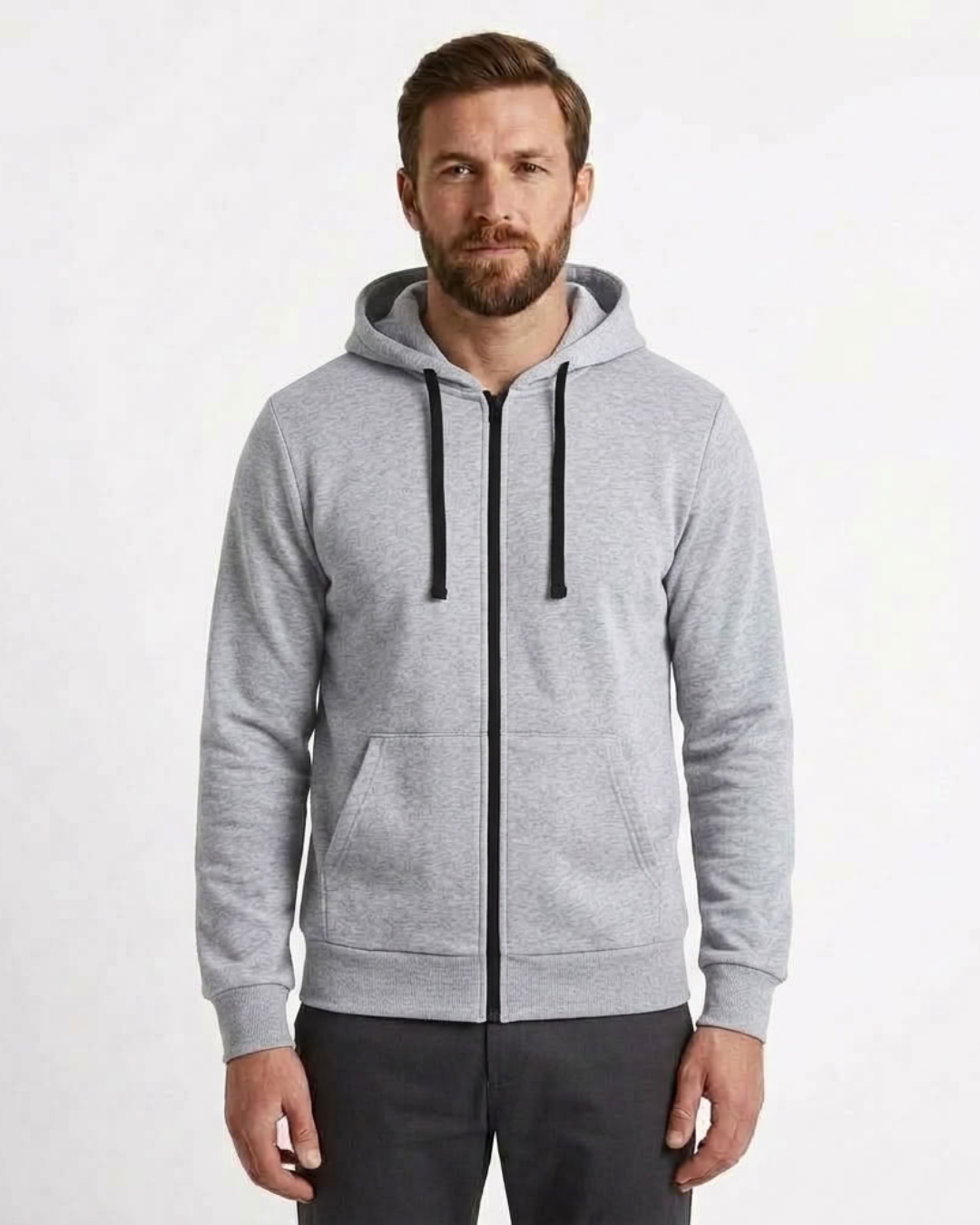 Windproof Zip-Up Hooded Sweatshirt For Men
