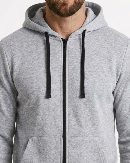 Windproof Zip-Up Hooded Sweatshirt For Men
