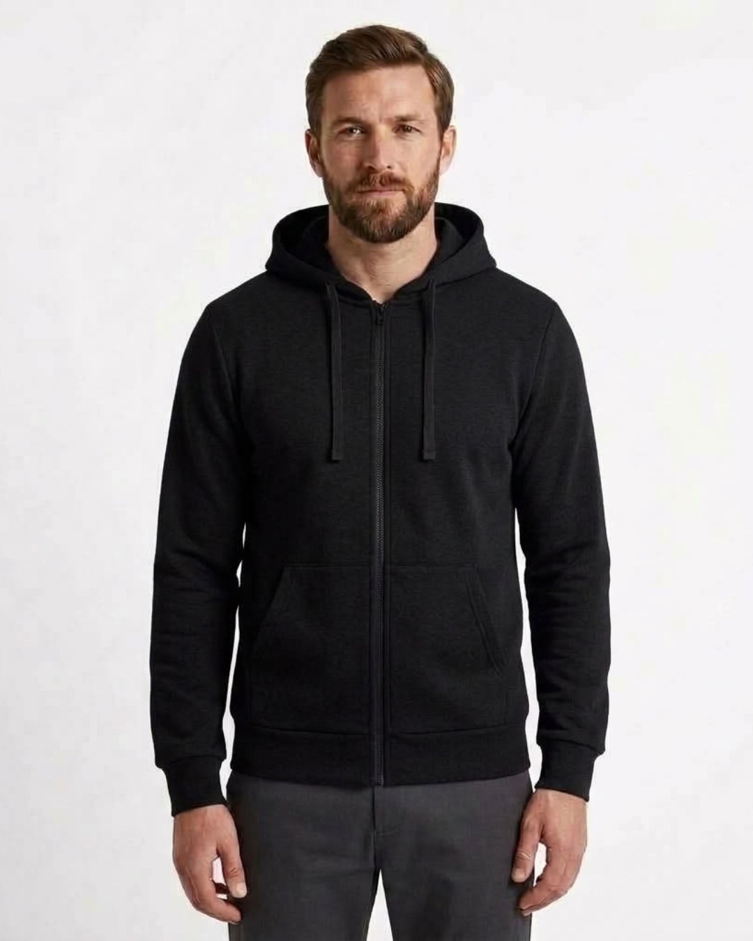 Windproof Zip-Up Hooded Sweatshirt For Men
