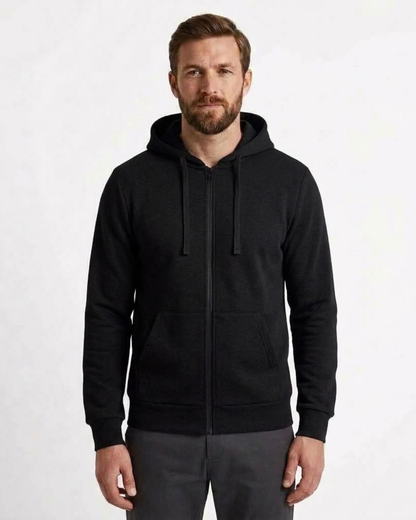Windproof Zip-Up Hooded Sweatshirt For Men