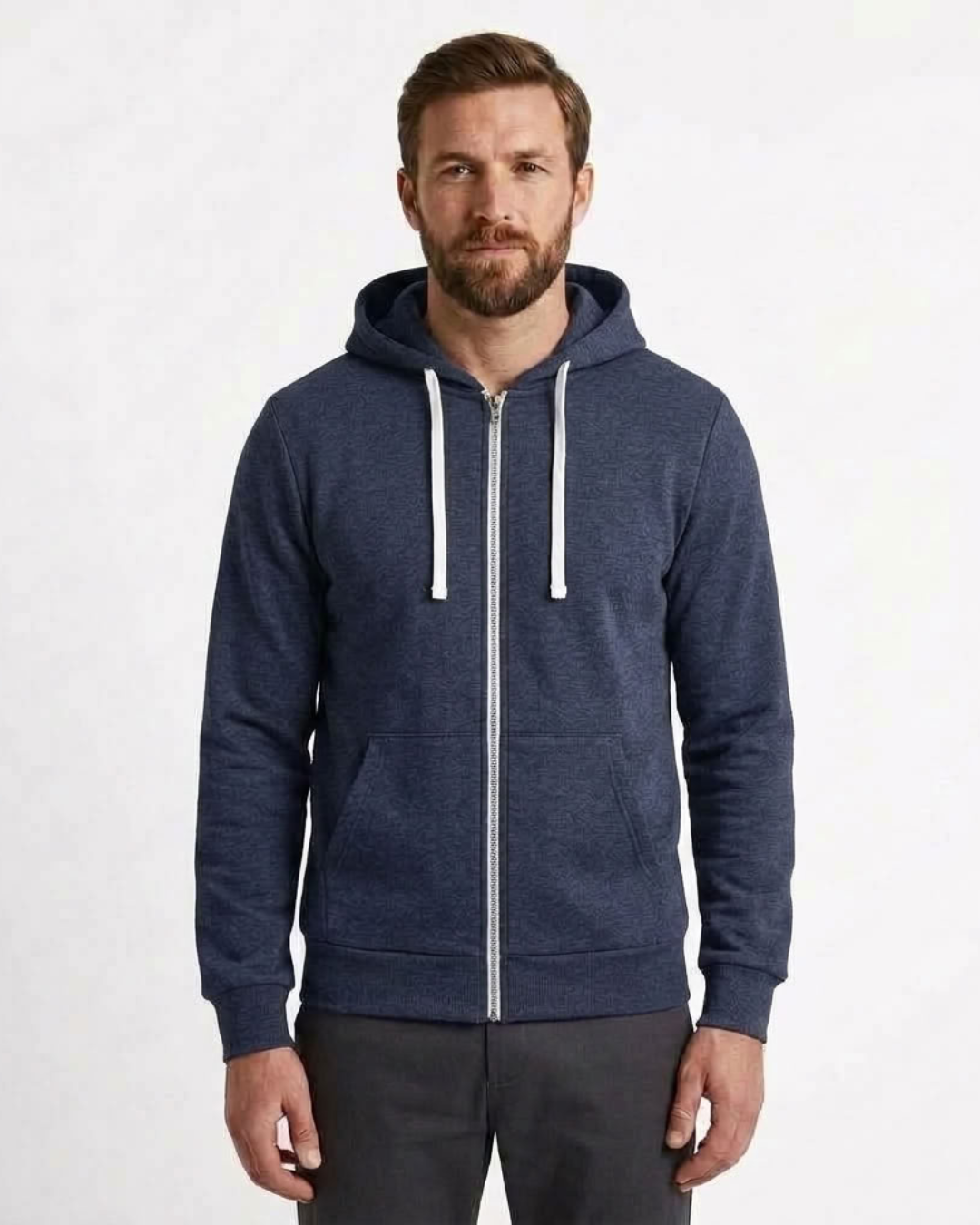 Windproof Zip-Up Hooded Sweatshirt For Men