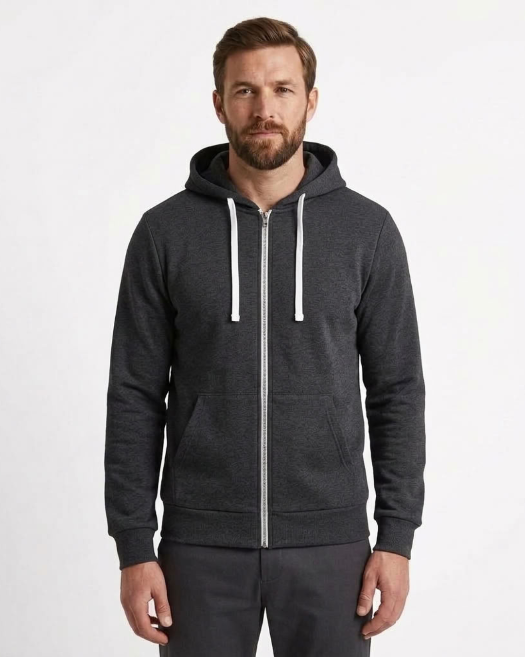 Windproof Zip-Up Hooded Sweatshirt For Men