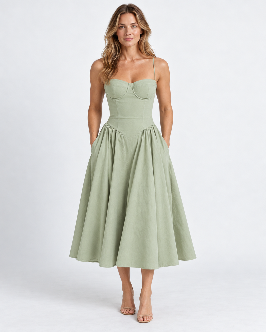 Elegant Corset Midi Dress For Women
