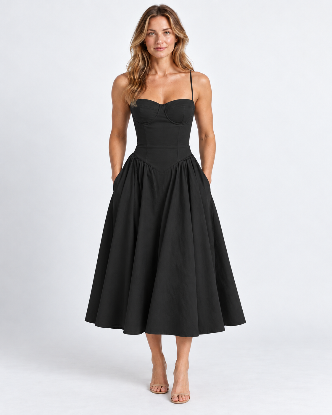 Elegant Corset Midi Dress For Women