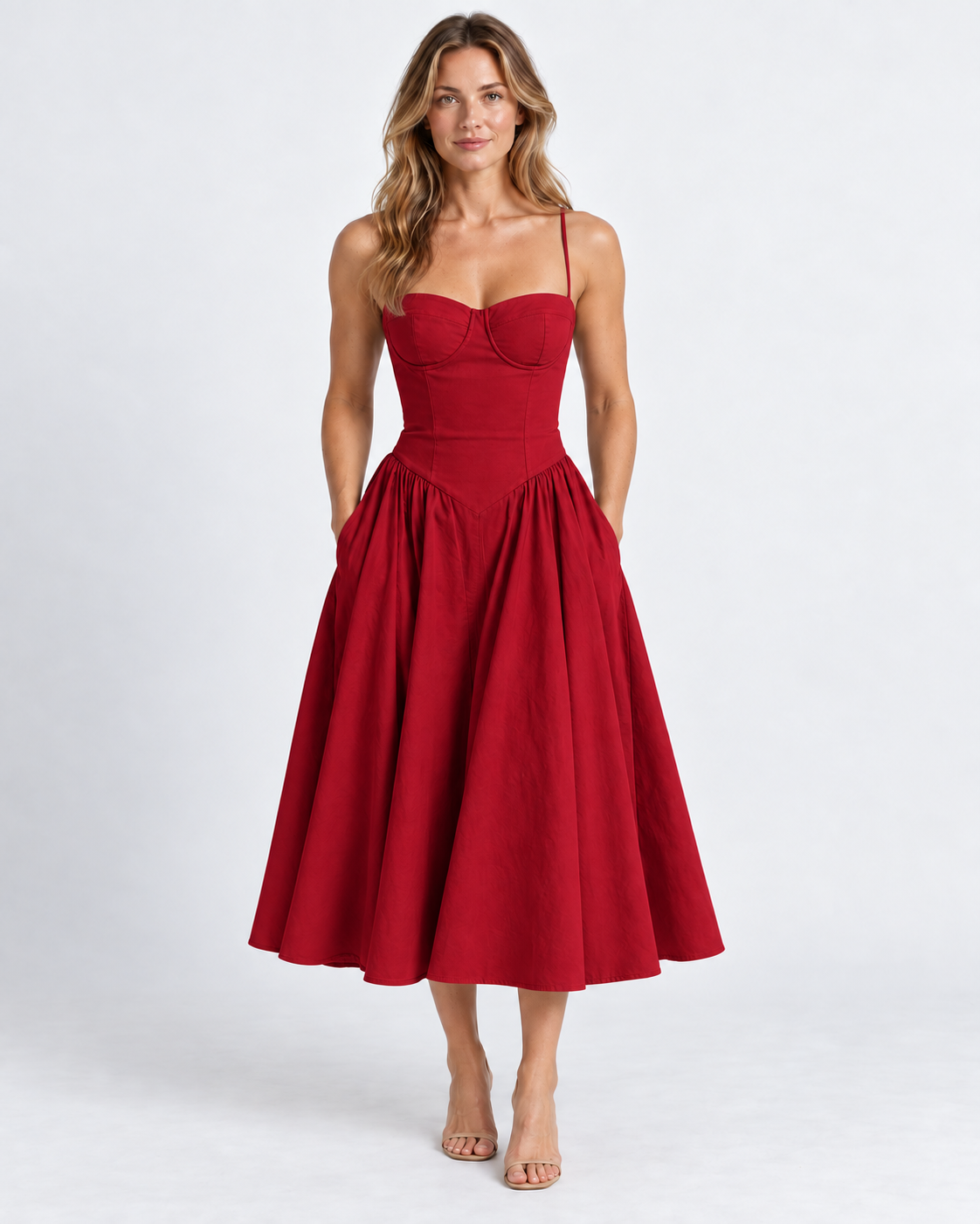 Elegant Corset Midi Dress For Women