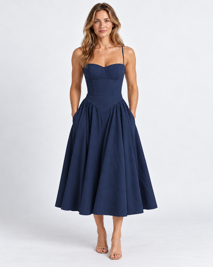 Elegant Corset Midi Dress For Women