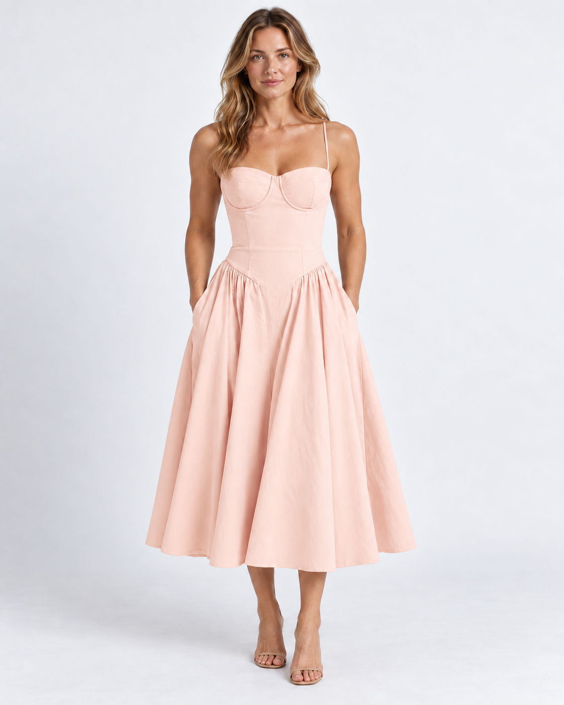 Elegant Corset Midi Dress For Women