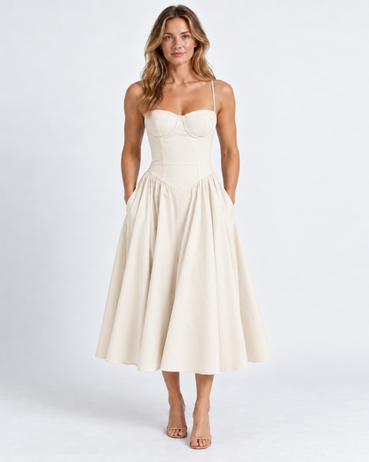 Elegant Corset Midi Dress For Women