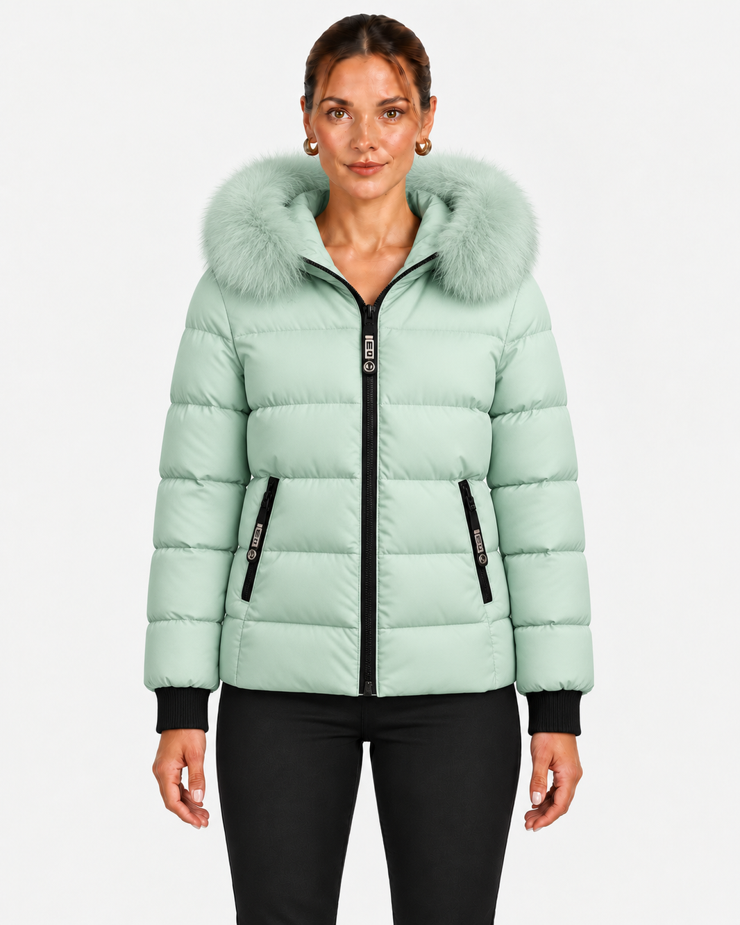 Quilted Jacket With Detachable Hood For Women