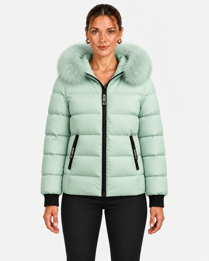 Quilted Jacket With Detachable Hood For Women