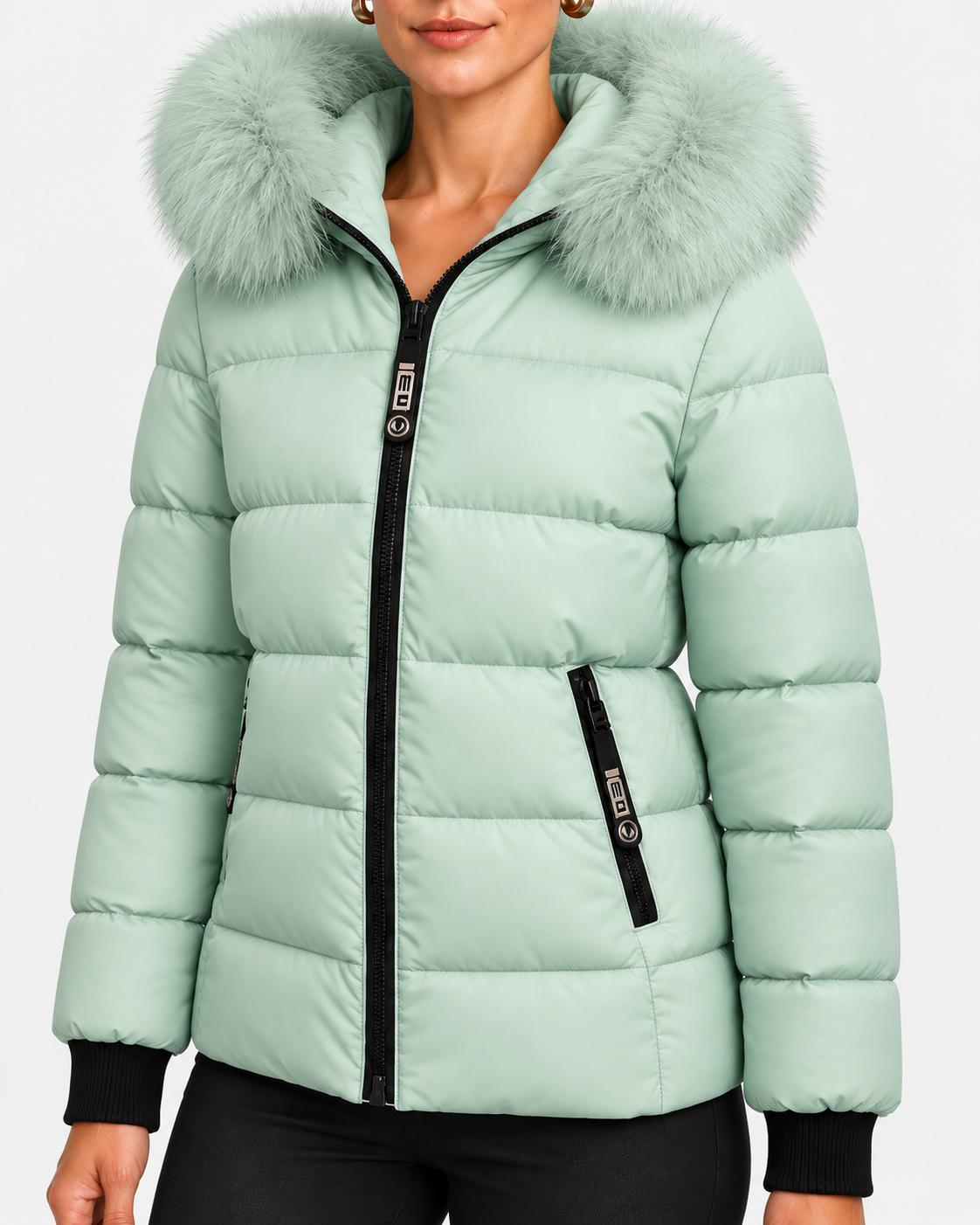 Quilted Jacket With Detachable Hood For Women