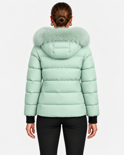 Quilted Jacket With Detachable Hood For Women