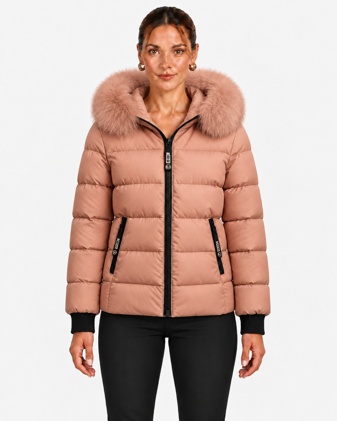 Quilted Jacket With Detachable Hood For Women