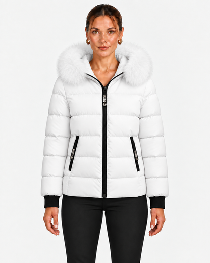 Quilted Jacket With Detachable Hood For Women