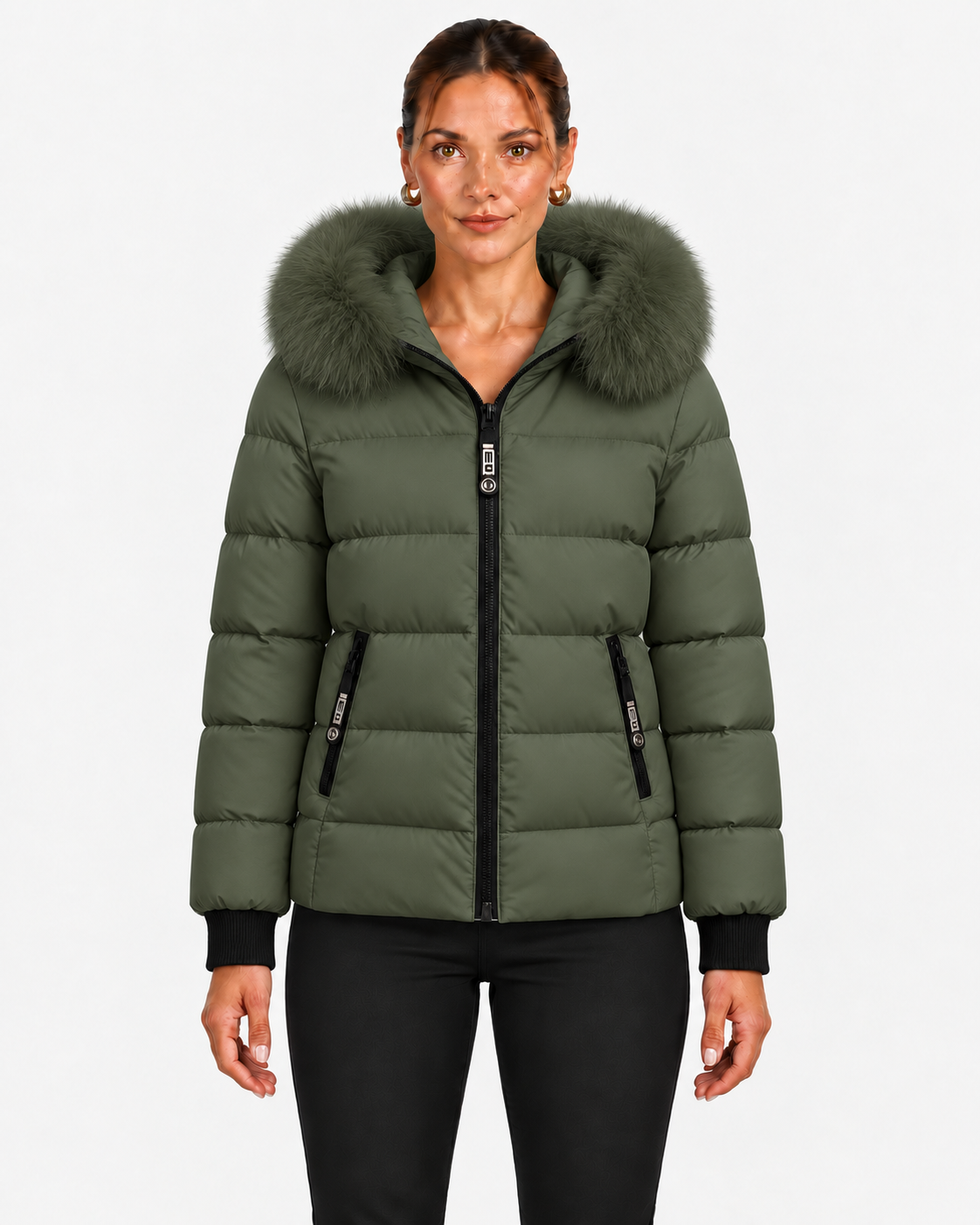 Quilted Jacket With Detachable Hood For Women