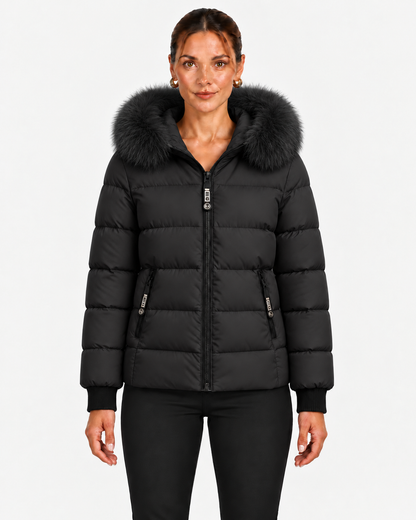 Quilted Jacket With Detachable Hood For Women