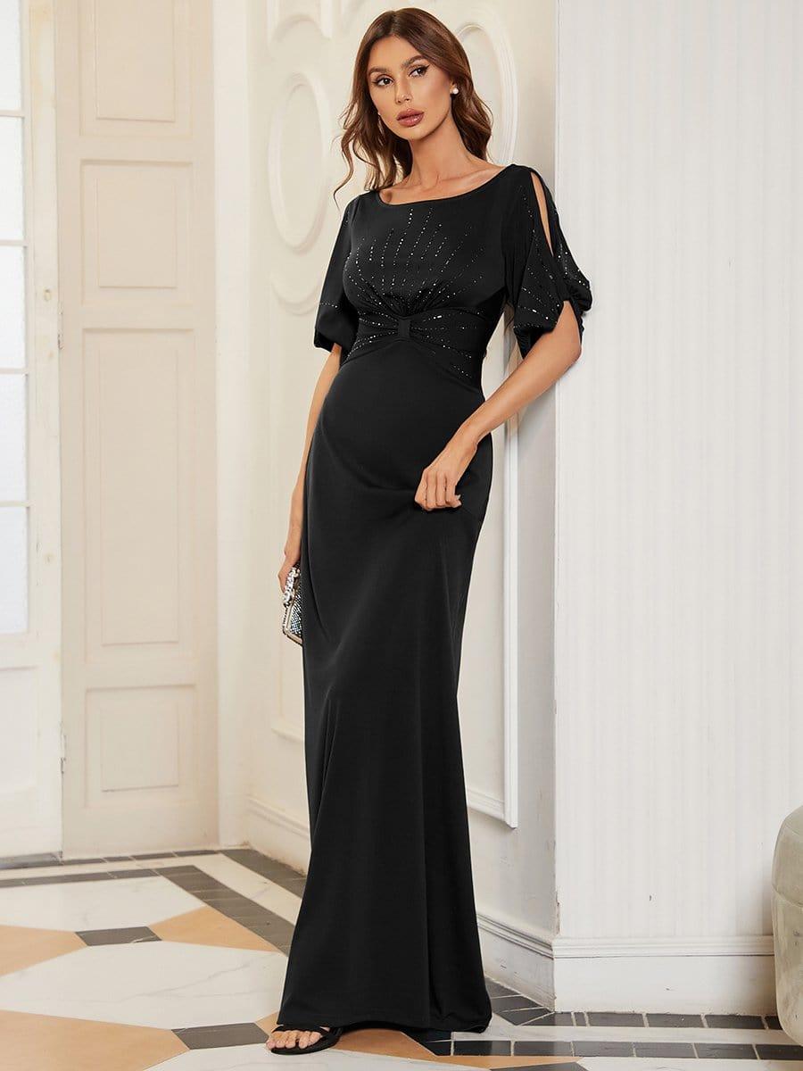 Round Neck Bodycon Wedding Guest Dress with Sleeves